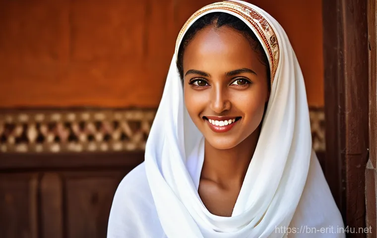 에리트레아의 패션 트렌드 - **Prompt 1: Elegant Tigrinya Woman in Habesha Kemis**
"A graceful Eritrean Tigrinya woman, mid-s...
