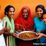 에리트레아의 식습관 - **Prompt: Communal Eritrean Feast**
"A vibrant, eye-level shot capturing a group of Eritrean men...